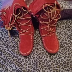 Minnetonka moccasin knee boots